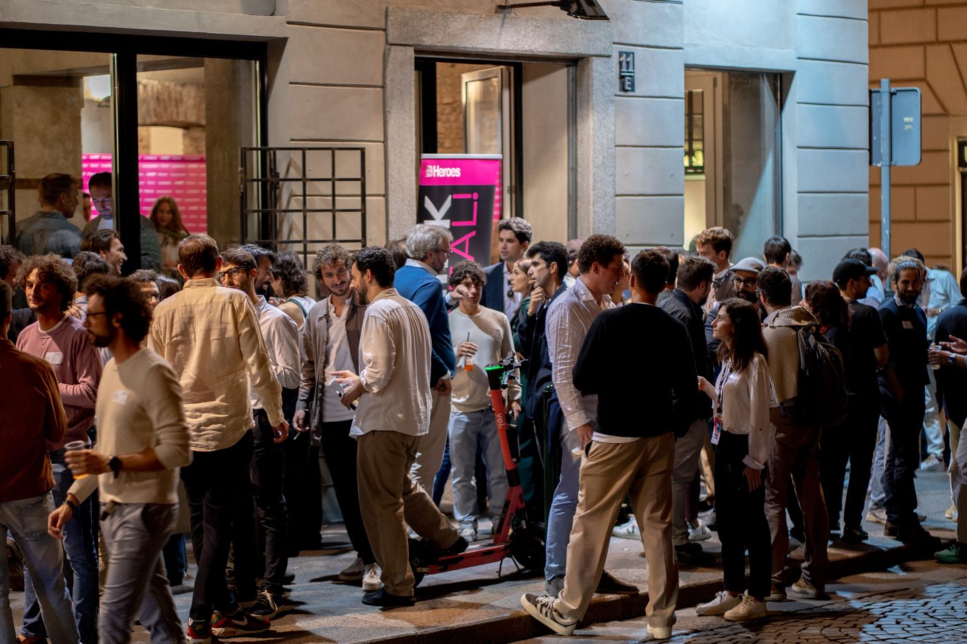Guests outside the venue