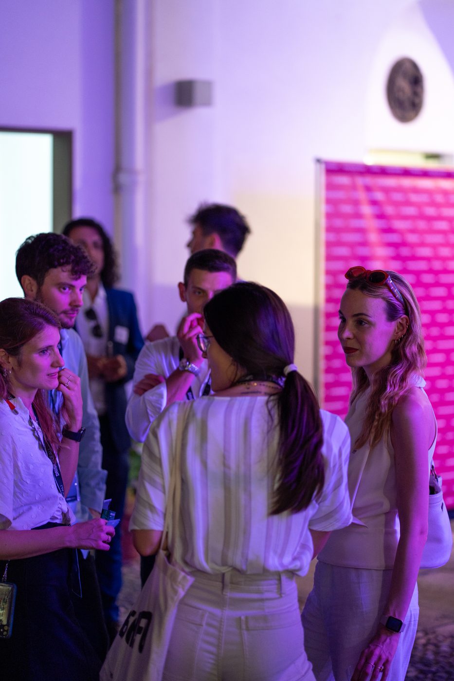 Two guests talking at the event